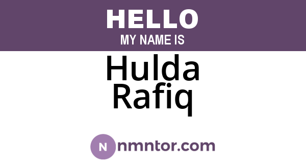 Hulda Rafiq