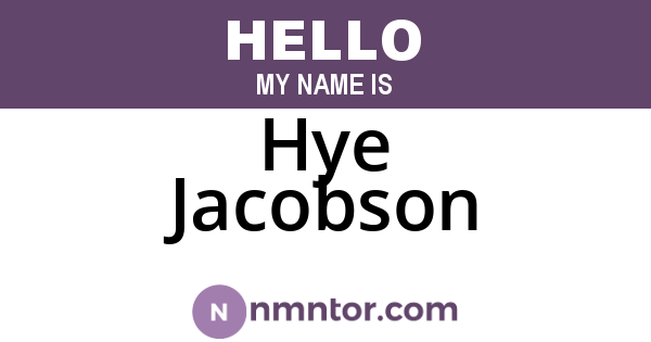 Hye Jacobson