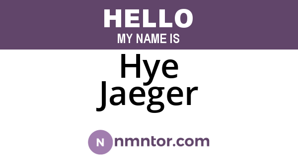Hye Jaeger