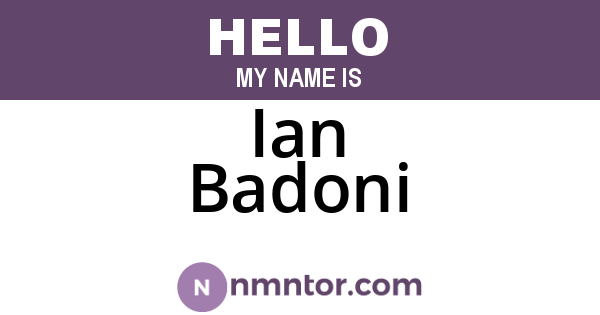 Ian Badoni