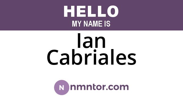 Ian Cabriales