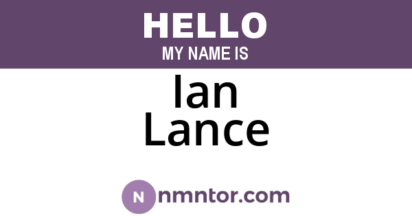 Ian Lance