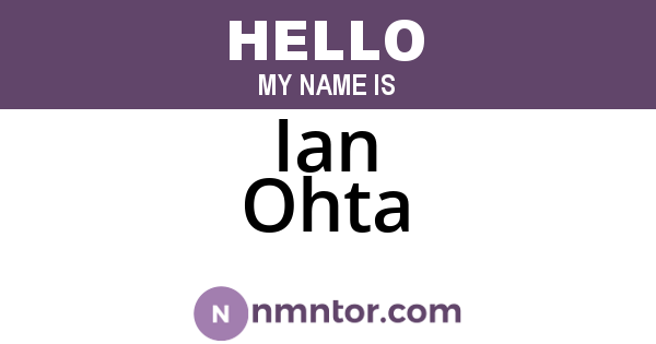 Ian Ohta