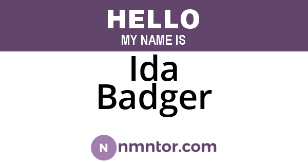 Ida Badger