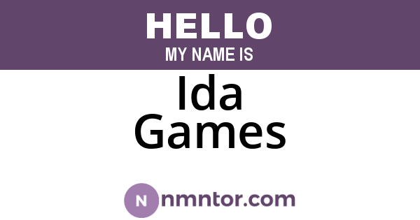 Ida Games