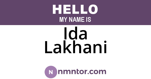 Ida Lakhani