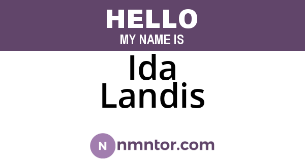 Ida Landis