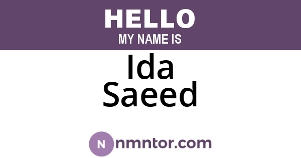 Ida Saeed