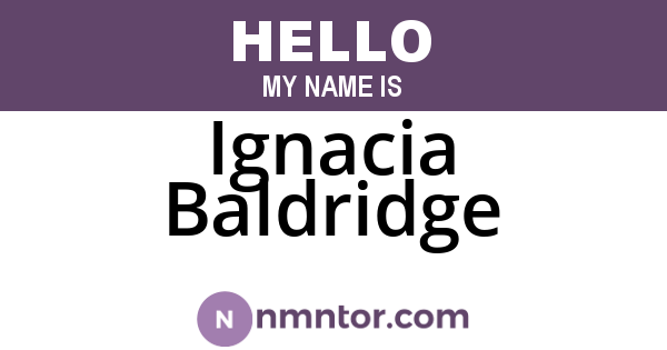 Ignacia Baldridge