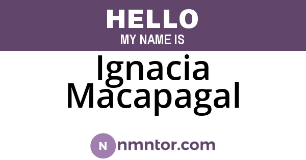 Ignacia Macapagal