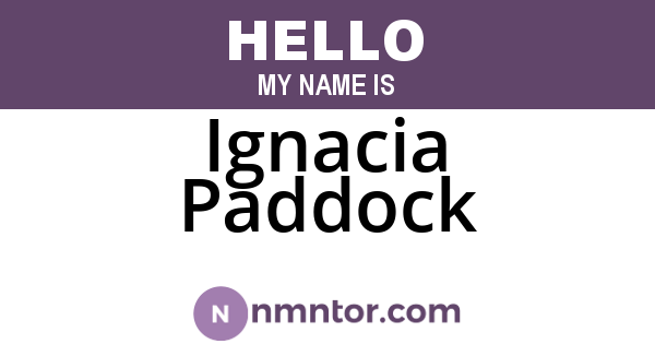 Ignacia Paddock