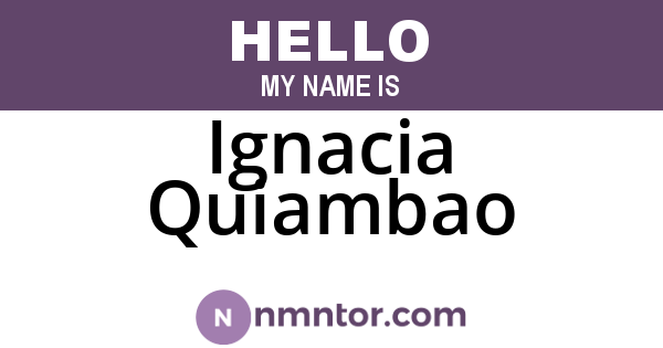 Ignacia Quiambao