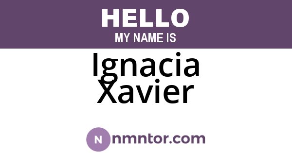 Ignacia Xavier