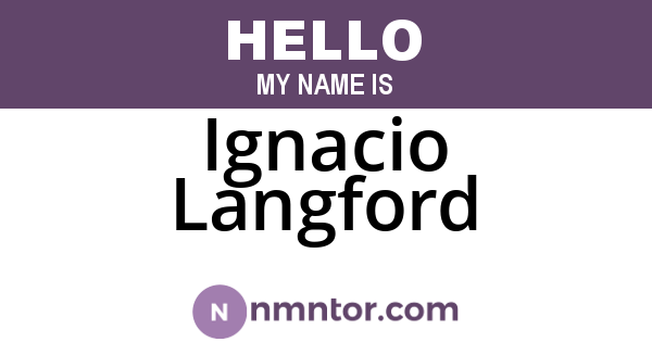 Ignacio Langford