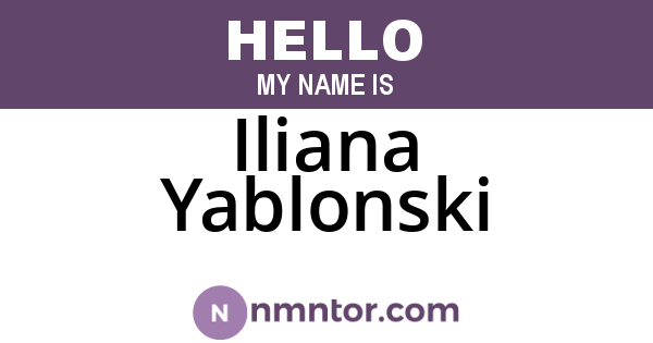 Iliana Yablonski
