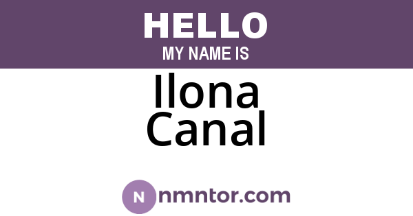 Ilona Canal
