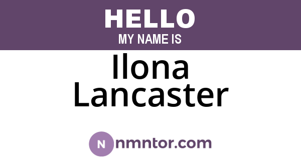 Ilona Lancaster