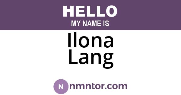 Ilona Lang