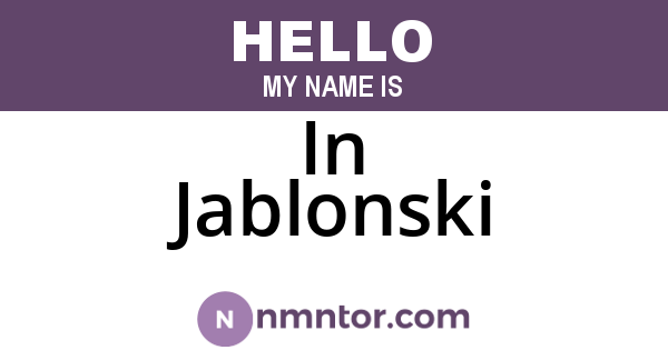 In Jablonski