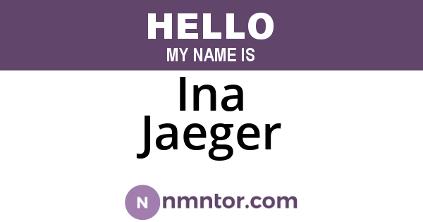Ina Jaeger
