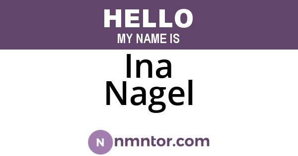 Ina Nagel