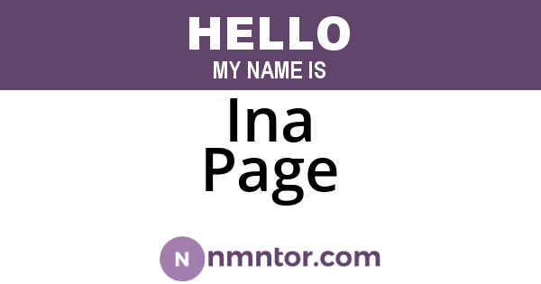 Ina Page