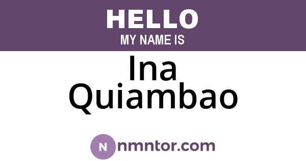 Ina Quiambao
