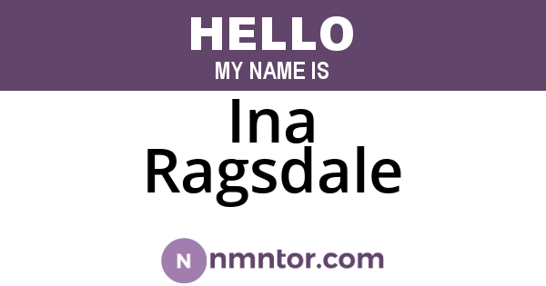 Ina Ragsdale