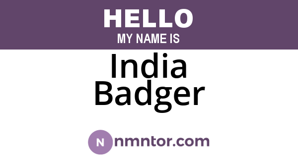 India Badger