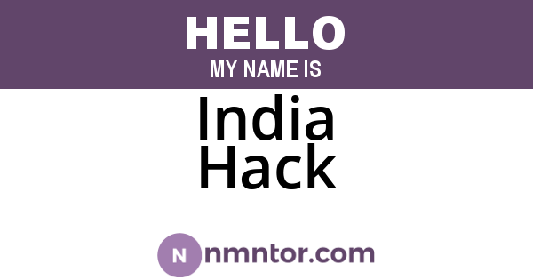 India Hack