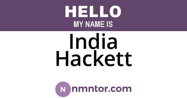 India Hackett