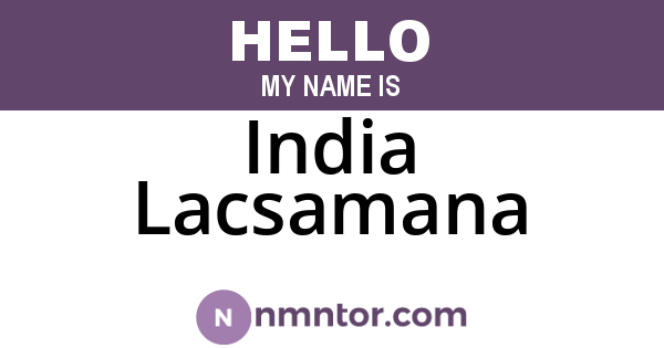 India Lacsamana