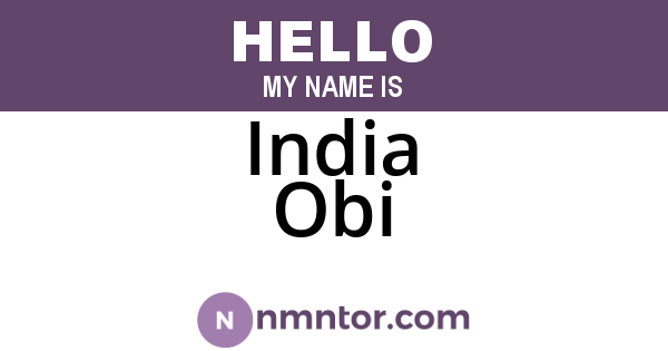 India Obi