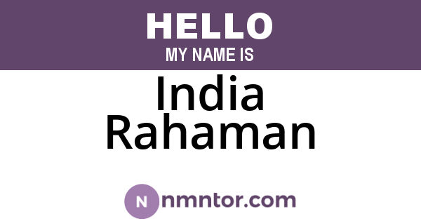 India Rahaman