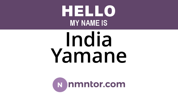 India Yamane