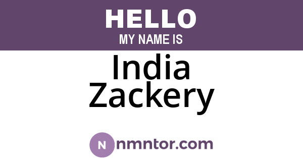 India Zackery