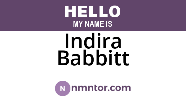 Indira Babbitt