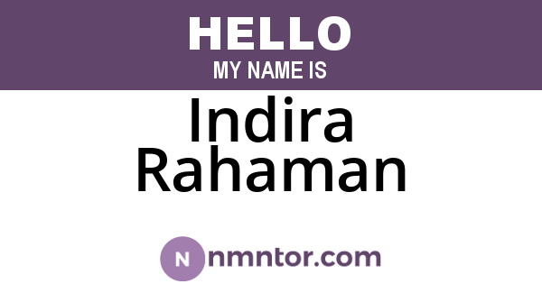 Indira Rahaman
