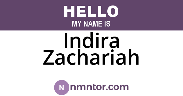 Indira Zachariah