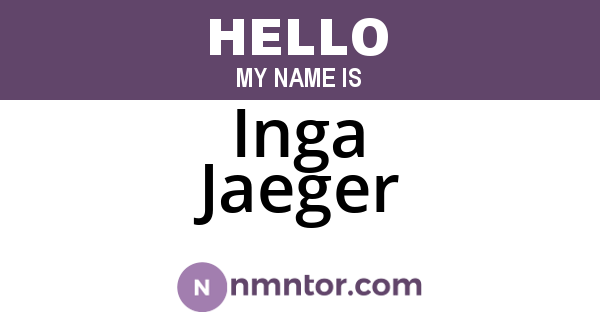 Inga Jaeger