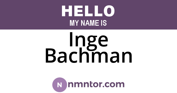 Inge Bachman