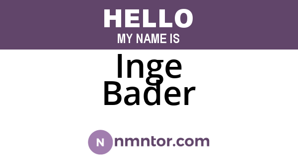 Inge Bader
