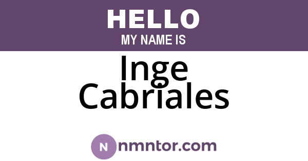 Inge Cabriales