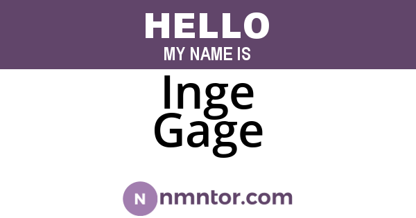 Inge Gage
