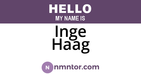 Inge Haag