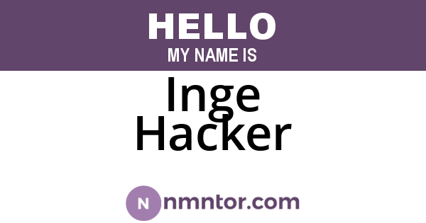 Inge Hacker