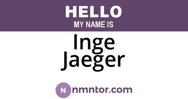 Inge Jaeger