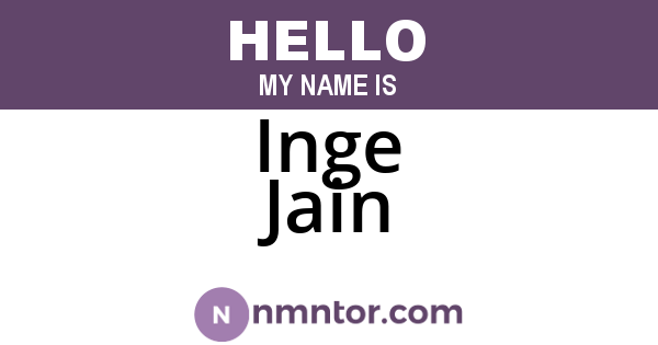 Inge Jain