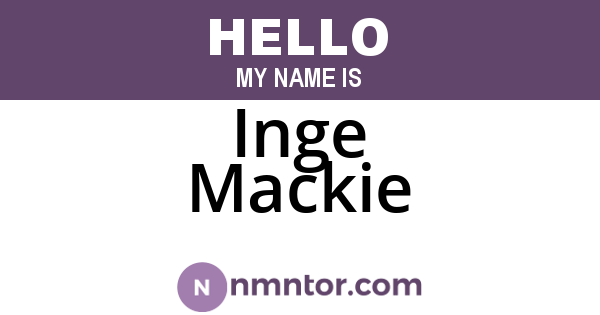 Inge Mackie