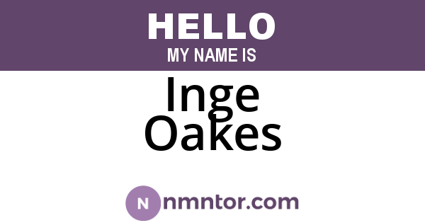 Inge Oakes